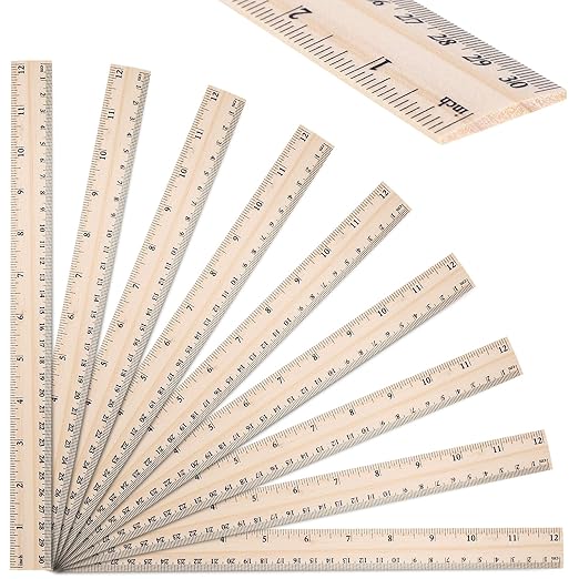 40 Pack Wooden Ruler 12 Inch, Rulers Bulk Wood Measuring Ruler for Students Teachers Classroom,2 Scale-DeskLoop Office