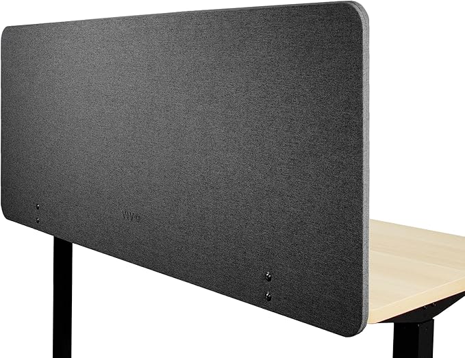 VIVO Clamp-on/Screw-on 60 x 24 inch Privacy Panel, Sound Absorbing Cubicle Desk Divider, Acoustic Partition, Dark Gray, PP-1-V060D-DeskLoop Office