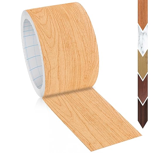 GSCIT Club Maple Wallpaper, 2.4 inch X 50ft Self Adhesive Wood Grain Repair Tape Maple Repair Patch for Tables, Chairs, Baseboards, Doors, Windows, Floors, Handicraft DIY.-DeskLoop Office