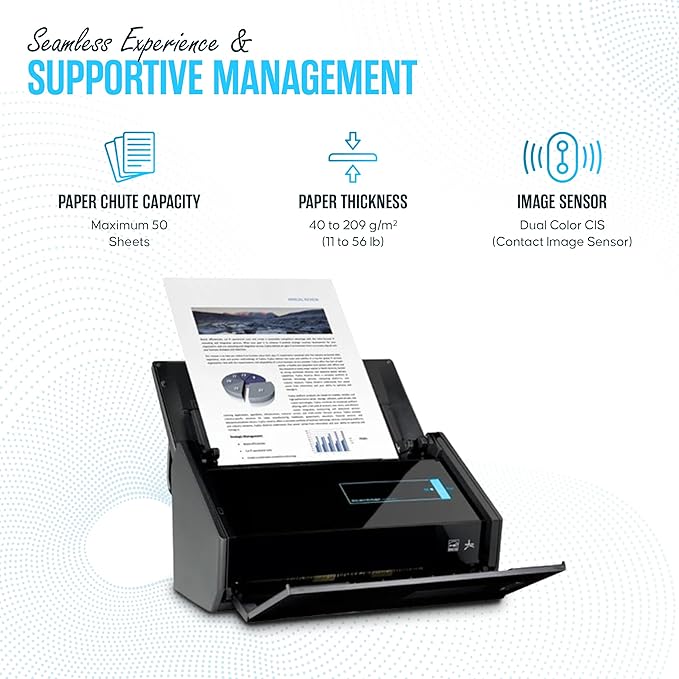 IX500 Fujitsu Scansnap Receipt Scanner for Mac & PC - USB High Speed Cloud Enabled Document, Photo Scanners - ADF with Duplex Scanning - Comes with 16v, USB 3.0 Cable (Renewed)-DeskLoop Office