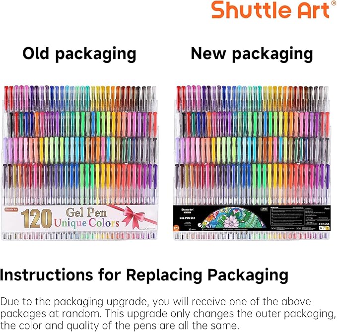 Shuttle Art 120 Unique Colors (No Duplicates) Gel Pens Gel Pen Set for Adult Coloring Books Art Markers-DeskLoop Office