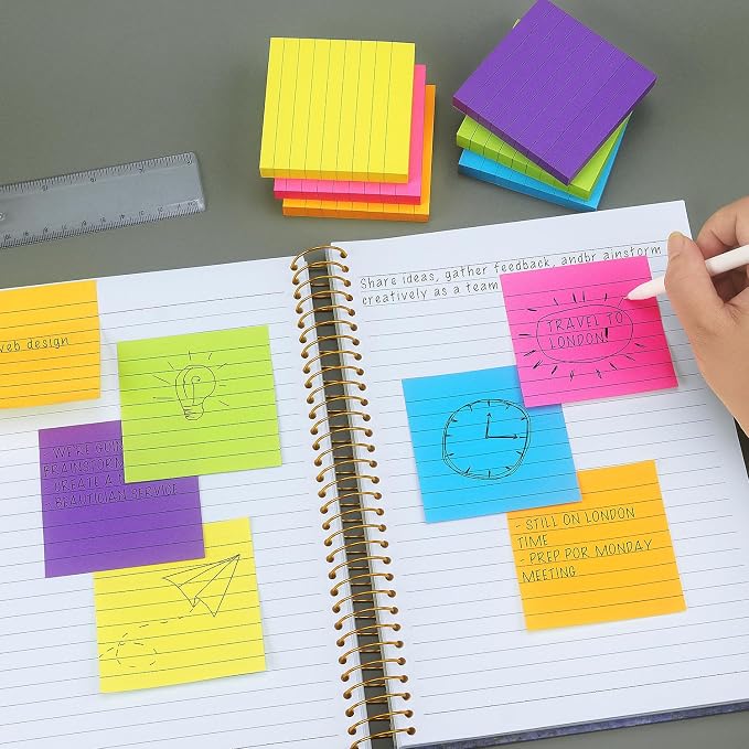 6 Pads Lined Sticky Notes 3x3 Sticky Notes - Image 7