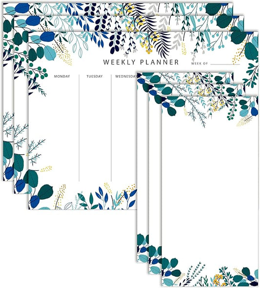 3 Pack Weekly Planner Notepad Tear Off 52 Undated Weekly Calendar Sheets To Do List Notepad Desk Planner Planning Pads Productivity Tracker for Work Goals Notes Schedule Ideas, Blue-DeskLoop Office