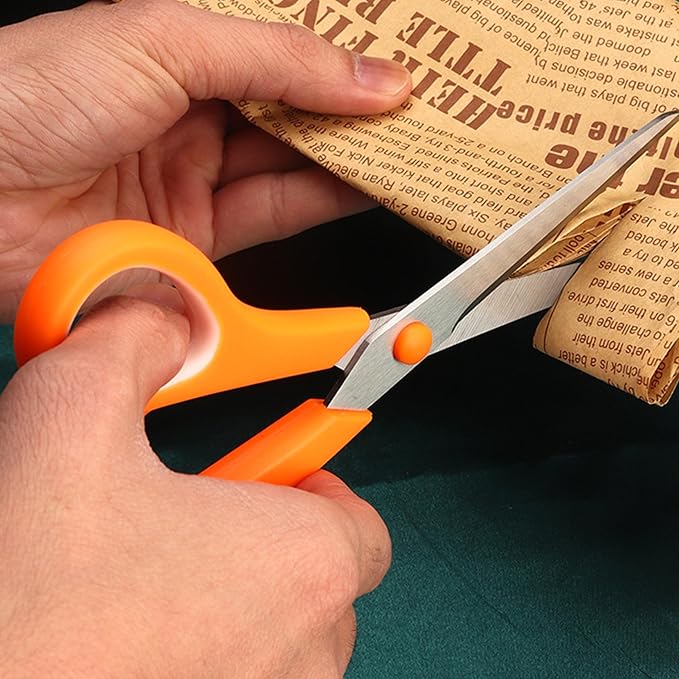 Scissors, Rkqoa 8" Adult Scissors All Purpose 6 Pack - Comfort-Grip Sharp Shears for Office School Sewing Fabric Craft Art Supplies, Teacher/Class Everyday Use, Right/Left Handles-DeskLoop Office