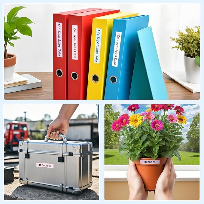 Compatible with Brother P Touch Colored Label Tape TZe 131 231 MQ531 MQP35 MQE35 Pastel Label Maker Tape Made for Brother P-Touch PT-D210 PT-D220 Label Maker, Clear/White/Purple/Pink/Blue-DeskLoop Office