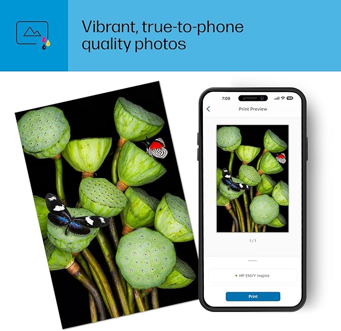 HP ENVY Inspire 7955e Wireless Color Inkjet Printer, Print, scan, copy, Easy setup, Mobile printing, Best-for home, 3 month Instant Ink trial included, White-DeskLoop Office