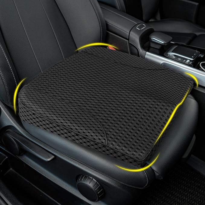 Car Seat Cushion, Comfortable Memory Foam Seat Pillow for Driving, Sciatica-Back Pain Relief, Cushion for Car-Truck, Office, Wheelchair - Mesh Black-DeskLoop Office