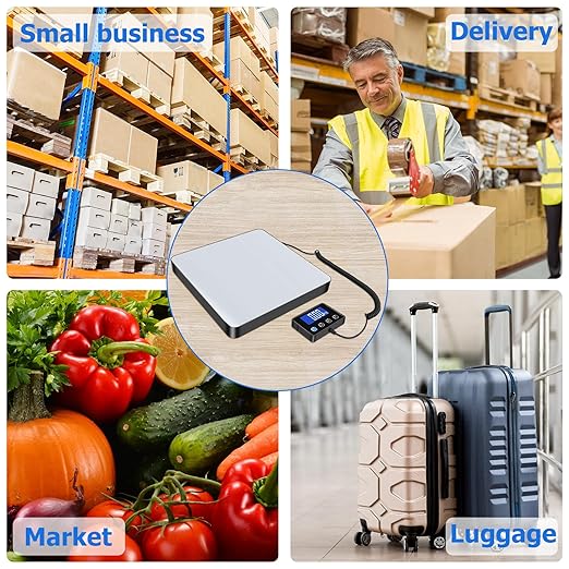 Shipping Scale, 440 lbs/0.35oz High Accurate Digital Postal Scale with Hold/Tare Function, Shipping Scale for Small Business, Packages, Luggage, Home Use, Battery & Charging Cable Include-DeskLoop Office