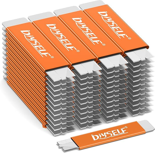 DIYSELF Box Cutters, 48 Pack Letter Openers, Mini Utility Knife, Razor Knife with Single Edge Razor Blade, Box Cutter Retractable for Office, Home, Warehouse, School, Box Cutter Knife (Orange)-DeskLoop Office