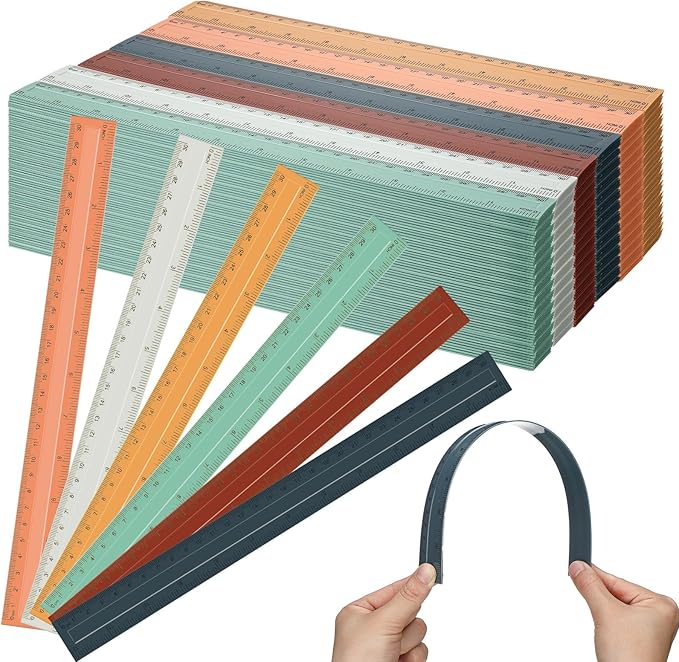 240 Pcs 12 Inch Plastic Rulers Bulk, Back to School Supplies, Assorted Colored Flexible Metric Rulers with Centimeters and Inches Measuring Tool for School Classroom Students(Boho)-DeskLoop Office