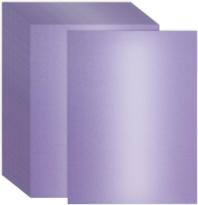 120 Sheets Purple Shimmer Cardstock 8.5 x 11 Inch Metallic Paper, 250gsm/92lb Double Sided Card Stock Pearlescent Paper for Invitations, Certificates, Crafts, DIY Cards-DeskLoop Office