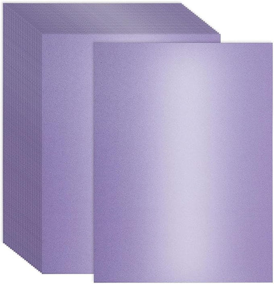 120 Sheets Purple Shimmer Cardstock 8.5 x 11 Inch Metallic Paper, 250gsm/92lb Double Sided Card Stock Pearlescent Paper for Invitations, Certificates, Crafts, DIY Cards-DeskLoop Office