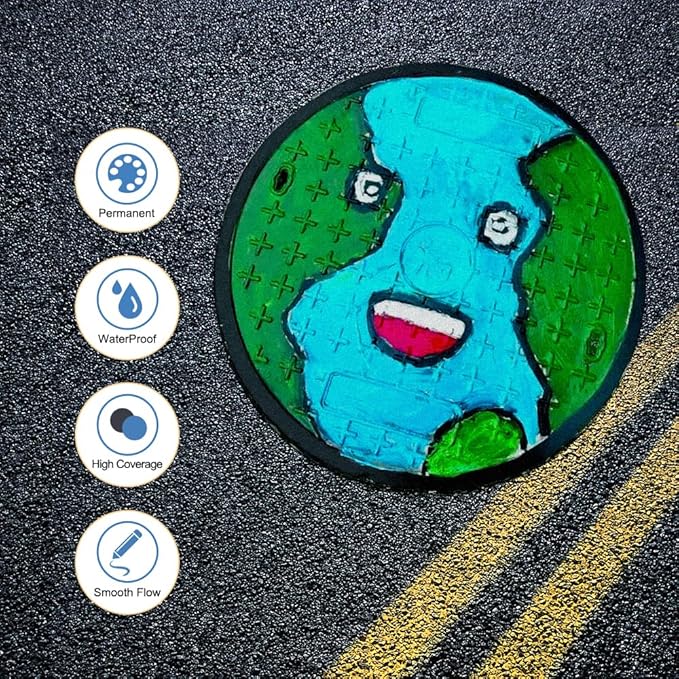 TRANSON 2 Black Dual-tip Permanent Paint Markers Oil Based Waterproof-DeskLoop Office