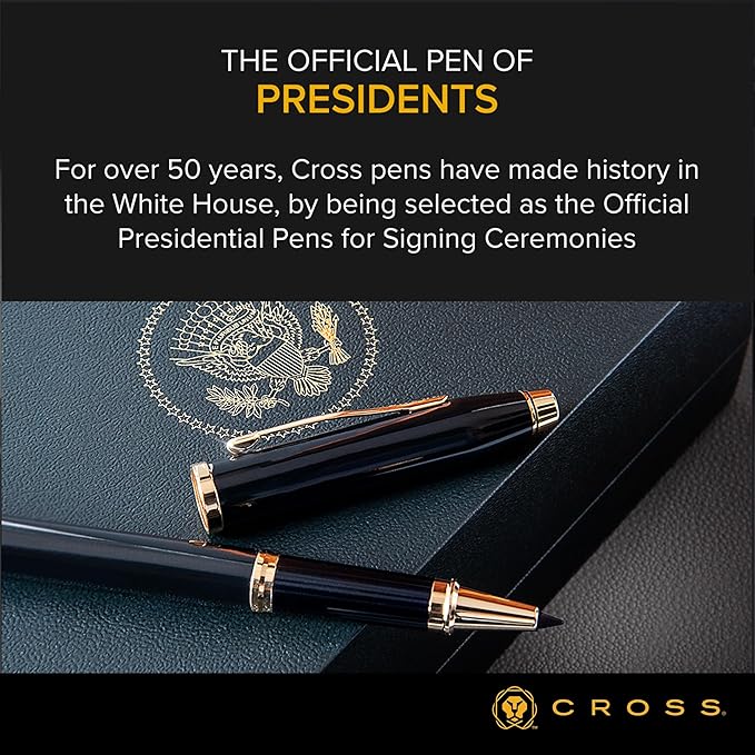 Cross Classic Century Refillable Ballpoint Pen Presented in a Luxury Gift Box - Medium Point, Black Ink, Gold-DeskLoop Office