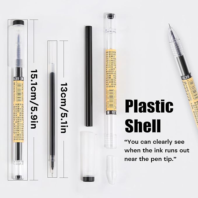 RIANCY Black Blue Red Gel Ink Pens, 0.35mm Extra Fine Point Smooth Writing Rollerball Pens, Japanese Style No Smudge Ballpoint Pen, Quick Drying for Journaling Office School Stationery Supplies 12Pcs-DeskLoop Office