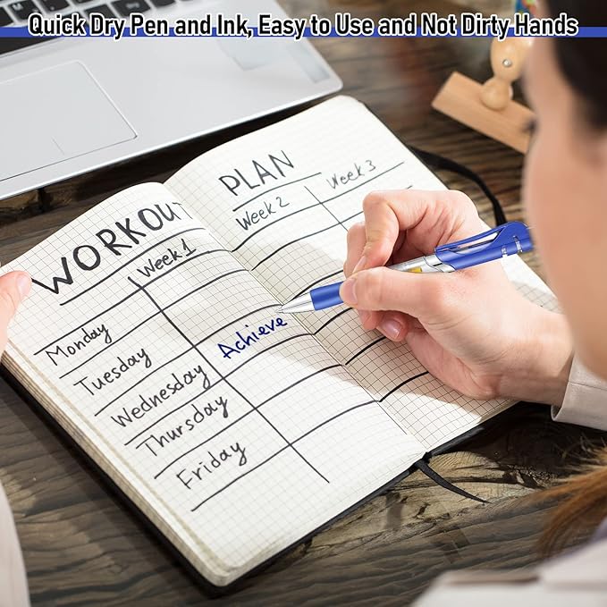 Spakon 200 Pieces Gel Pens Bulk Retractable Ink Ballpoint Pen Bulk Rolling Ball Medium Point 0.5mm Ballpoints with Soft Grip for Journal Writing Office Home(Blue)-DeskLoop Office