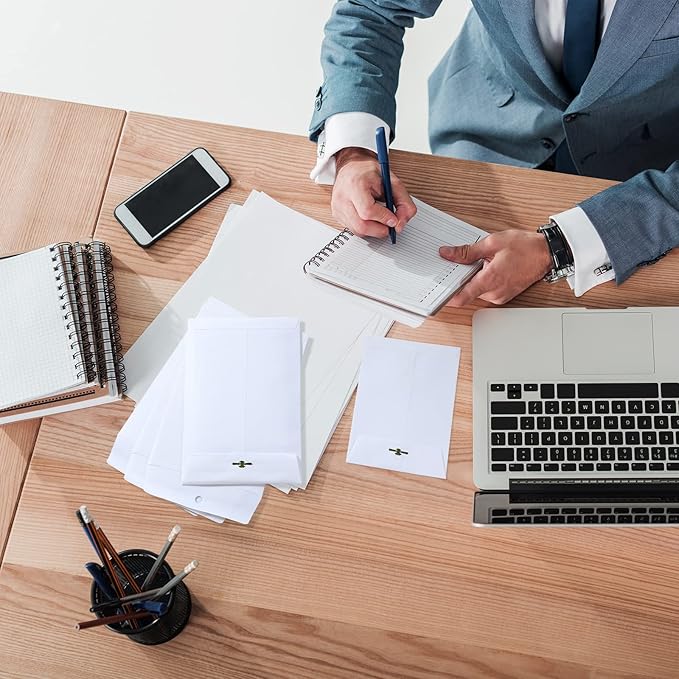 Frienda 4 Sizes Clasp Envelopes Kraft Paper Catalog Clasp Envelope with Closure for Filing, Storing or Mailing Documents, 50 Pieces(5 x 7 In, 6 x 9 In, 9 x 12 In, 10 x 13 In,White)-DeskLoop Office