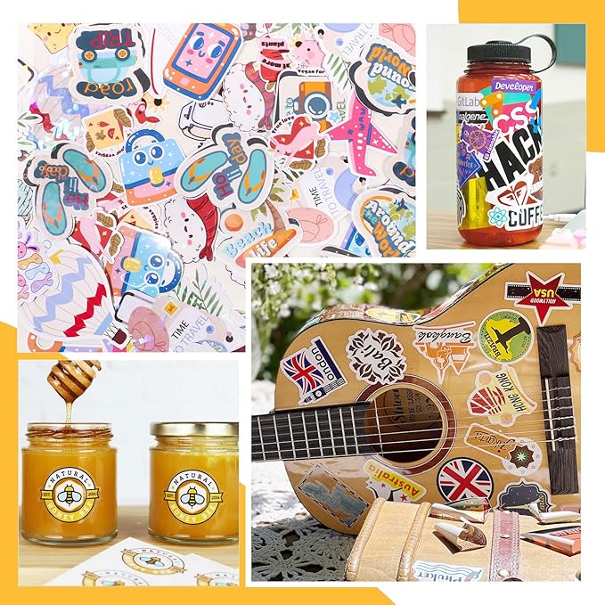 TECKWRAP Holographic Laminate Sheets for Stickers Self Adhesive Vinyl Laminating Sheets Holographic Sticker Paper Clear Vinyl for Inkjet Printer 8.26" x 11.69" A4 28 Sheets (Rainbow,Gem,Star, Sparkle)-DeskLoop Office