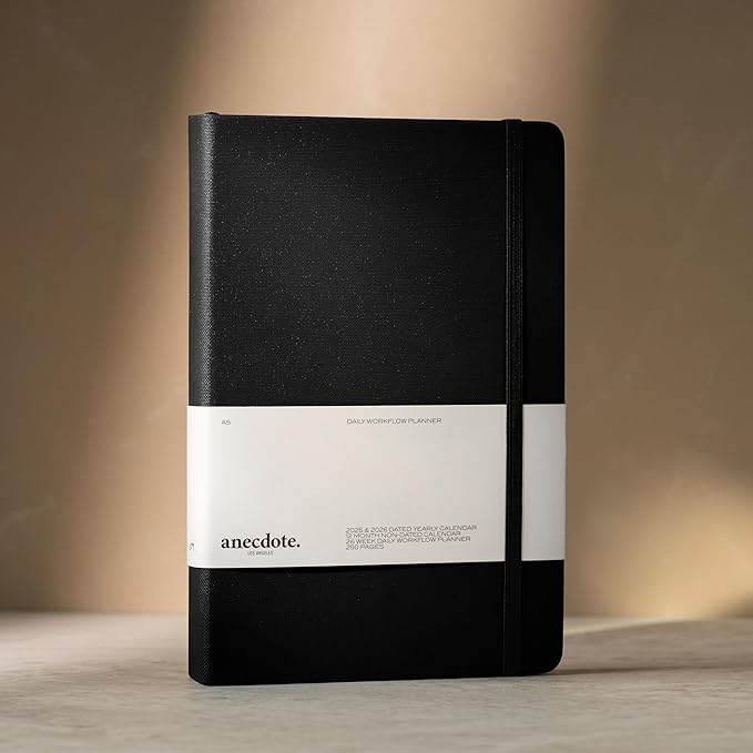 Anecdote 2025-2026 Planner: A Monthly, Weekly & Daily Planner 2025-2026 for Planning Your Success - A5 Size Hardcover Start Anytime and Achieve your Goals - Black-DeskLoop Office