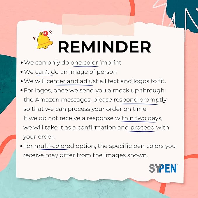 SyPen Custom Personalized Pens with Name or Logo - 300 Bulk Pack Customized Pens for Business, Pen/Stylus Combo-DeskLoop Office