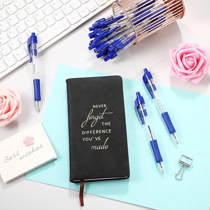 Fulmoon 100 Pcs Gel Ink Pens Retractable Ballpoint Medium Point 1.0 mm Ballpoint Smooth Writing Click Pens for Journal Writing Office Home(Blue Ink)-DeskLoop Office