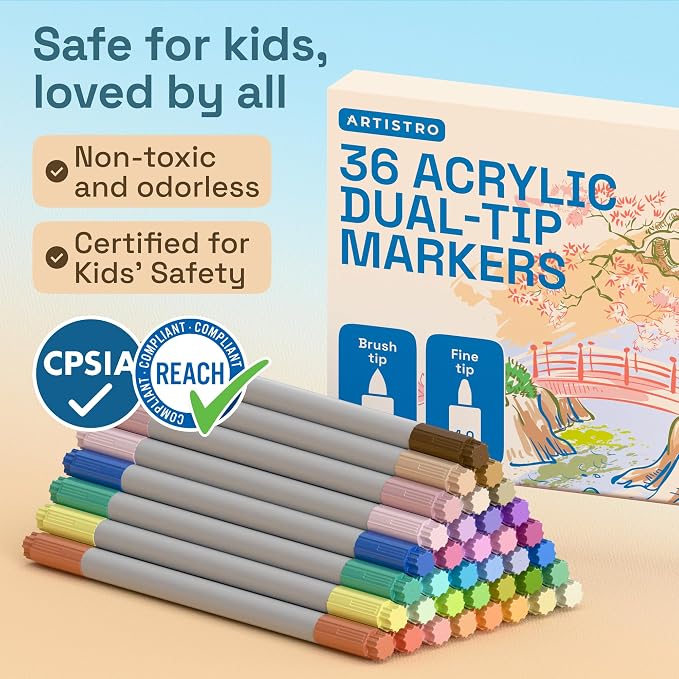 ARTISTRO 36 Pastel Acrylic Paint Markers - Image 7