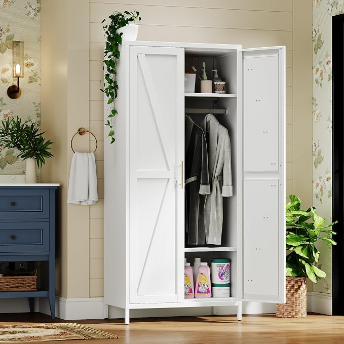 SUPEER Metal Wardrobe Cabinet - Image 8