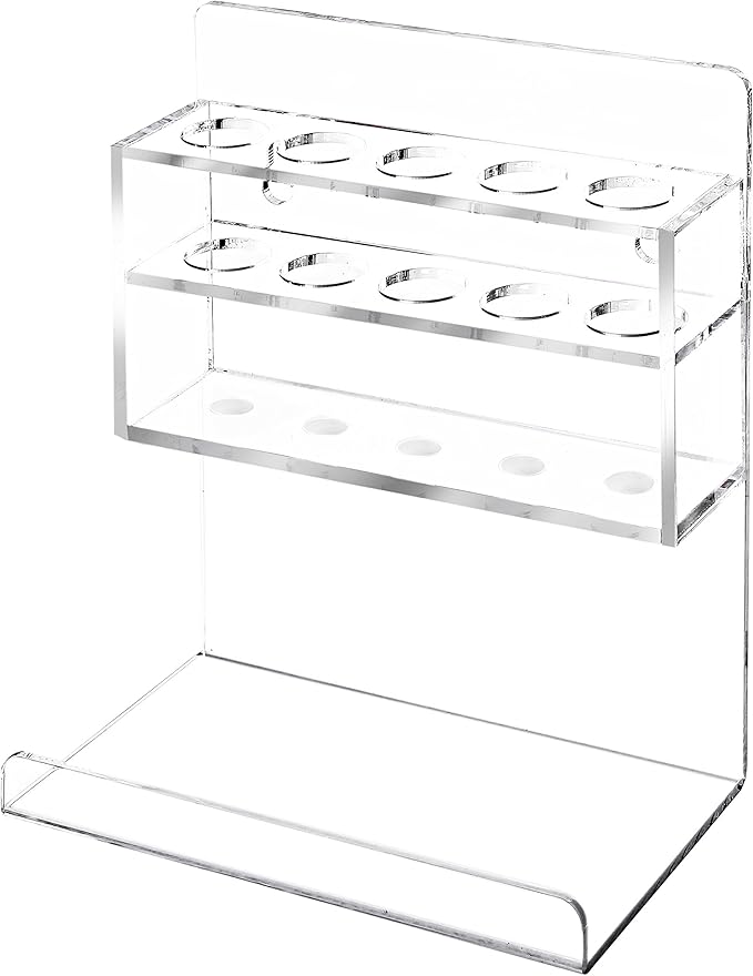 MyGift Wall Mounted Clear Acrylic Dry Erase Marker Holder Organizer for 5 Markers and Eraser, Hanging Whiteboard Accessories Rack for Office Home Dorm Classroom Meeting Room, Set of 2-DeskLoop Office