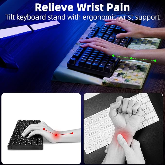 Ospelelf Keyboard Wrist Rest Pad, Comfy Ergonomic Keyboard Stand Holder, Office Desk Accessories, Work from Home Essentials, Anemone Pattern-DeskLoop Office