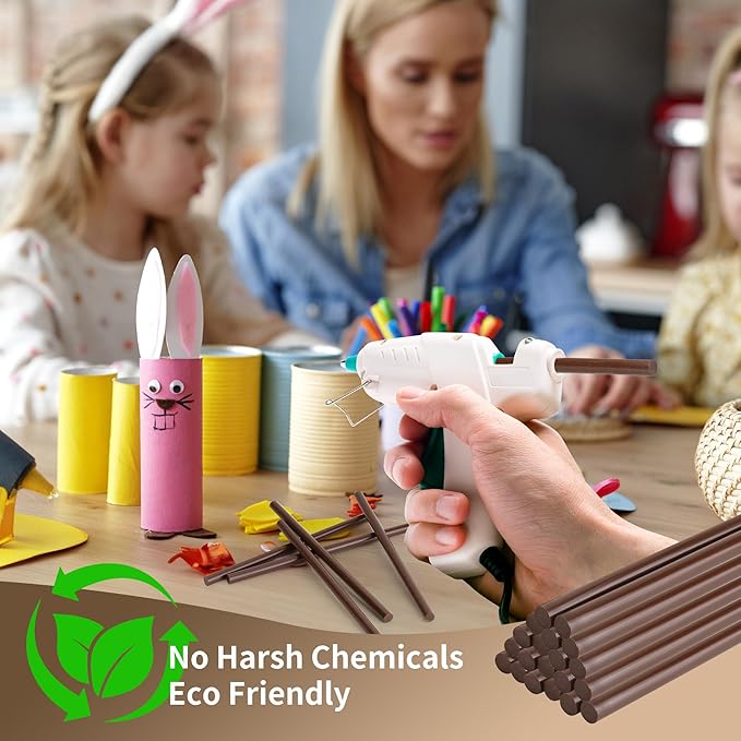 MATUFF Brown Hot Glue Sticks Mini 0.27" x 5.9 inches, Hot Melt Mini Colored Glue Sticks for All Temperature Mini Glue Guns, for DIY Craft Arts and Wedding Cards, Stamp Sealing, Bulk hot Glue 60 Pack-DeskLoop Office