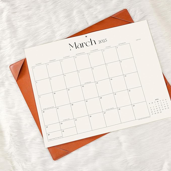 Simplified Desk Calendar 2025-2026 with Desktop Mat, Cabbrix Large Desk Pad Calendar 21" x 16-1/2" from July 2025 to December 2026, Desk Blotter Calendar for Home School and Office (Brown)-DeskLoop Office