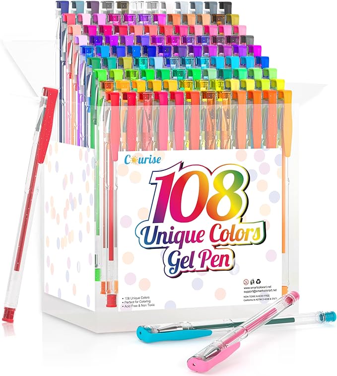 108 Unique Colors Gel Pen Set-DeskLoop Office