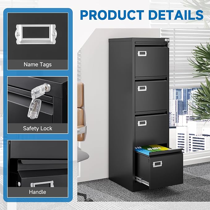 BYNSOE 4 Drawer File Cabinet - Image 10
