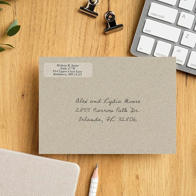 Clear Personalized Return Address Labels Without Dispenser - Roll of 500 Custom See Through Transparent Stickers-DeskLoop Office