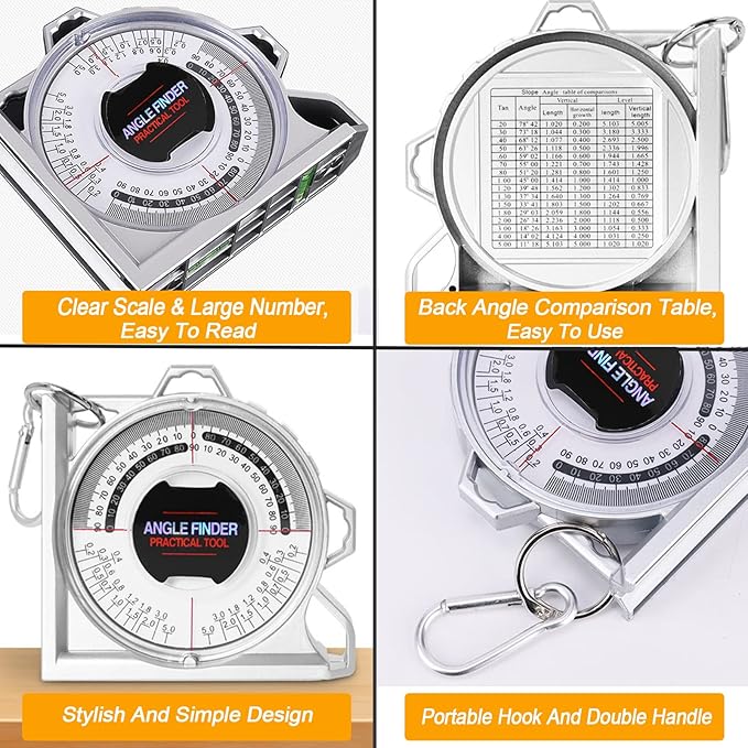 Angle Finder Inclinometer Protractor Magnetic Angle Finder Angle Measuring Tool Tilt Level Meter Slope Locator Angle Measurement Engineering Clinometer Angle Meter Gauge for Household Industrial Use-DeskLoop Office