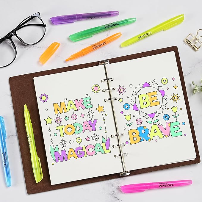 Highlighters Bulk, 120 Pack 6 Assorted Colors No Bleed Chisel Tip Highlighter Markers for Teacher Students, Classroom Must Have, School Office Supplies for Adult Kids-DeskLoop Office