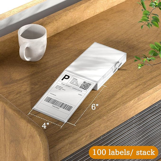 4 x 6 Fanfold Thermal Shipping Labels, 100 Laels Thermal Shipping Labels for FedEx Shipping Label, Compatible with JADENS,iDPRT, Munbyn Printers.-DeskLoop Office