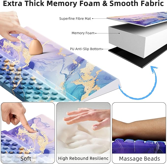 Ospelelf Computer Keyboard Stand Tilt with Wrist Rest, Comfy Ergonomic Keyboard Riser Holder for Desktop-DeskLoop Office