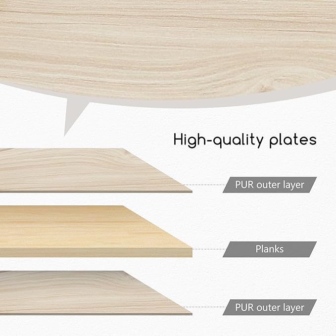 Jerry & Maggie Desktop Organizer Office Storage Rack Adjustable Wood Display Shelf Free Style Double H, Multi-Functional Mini Bookshelf for Desk Natural Stand (White Wood Tone)-DeskLoop Office