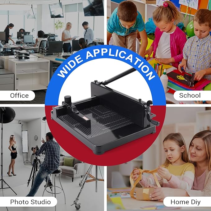 Heavy Duty Paper Cutter,12 inch Guillotine Paper Cutter,Guillotine Paper Cutters and Trimmers Cards Leather with Metal Base for Office Home School (Black, a4)-DeskLoop Office