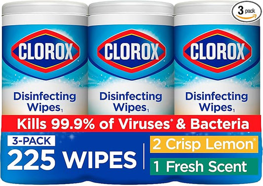 Clorox Disinfecting Wipes Value Pack, Household Essentials, Dorm Room Essentials, 75 Count, Pack of 3 (Package May Vary)-DeskLoop Office