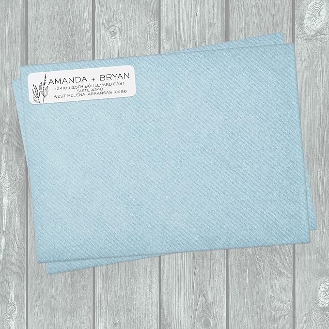 Simple Modern Flower Rolled Address Labels/Roll of 250 Floral Illustration Personalized Address Labels/Designer Return Address Stickers in Elegant Plastic Dispenser-DeskLoop Office