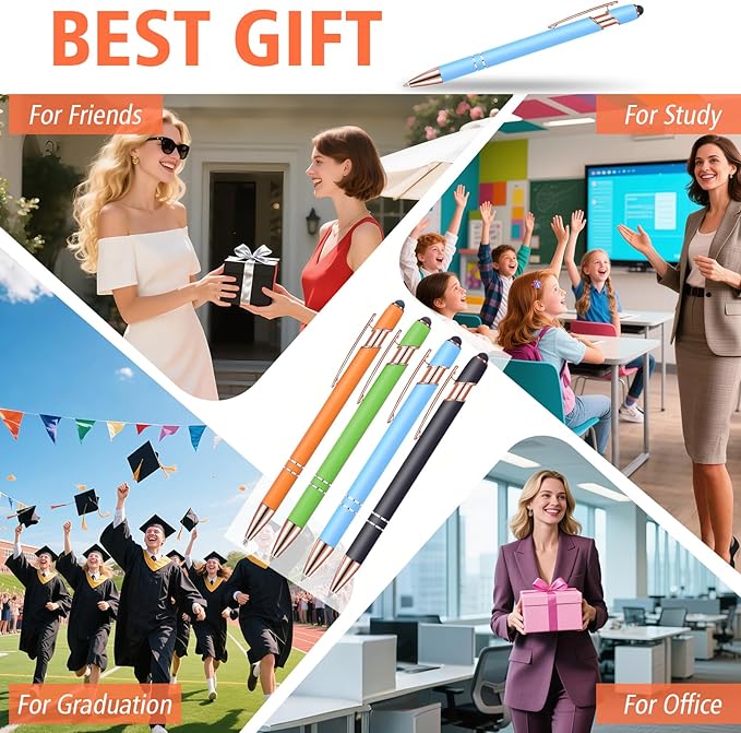 Bulk Custom Personalized Pens with Name & Logo Printing Perfect for Business, Graduation Gifts & Party Events 12 to 1008 Pieces Pack Ballpoint Pens-DeskLoop Office