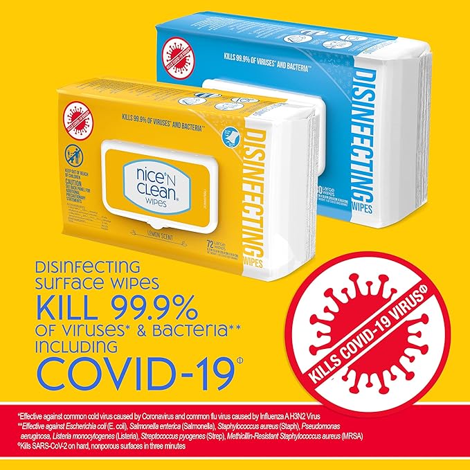 Nice 'N Clean Disinfecting Surface Wipes 304ct | Cleans & Disinfects Home & Kitchen Surfaces | Fresh & Lemon Scent-DeskLoop Office