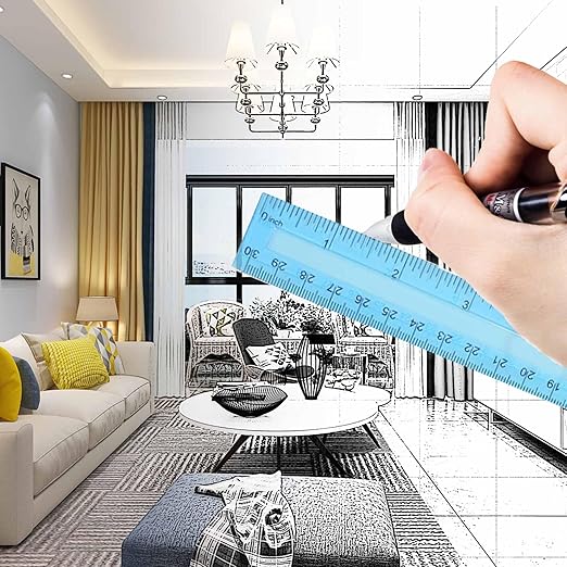 64 Pack Rulers Bulk for Classroom 12 inch, Plastic Clear Rulers for Office Back to School Supplies with Inches and Centimeters-DeskLoop Office