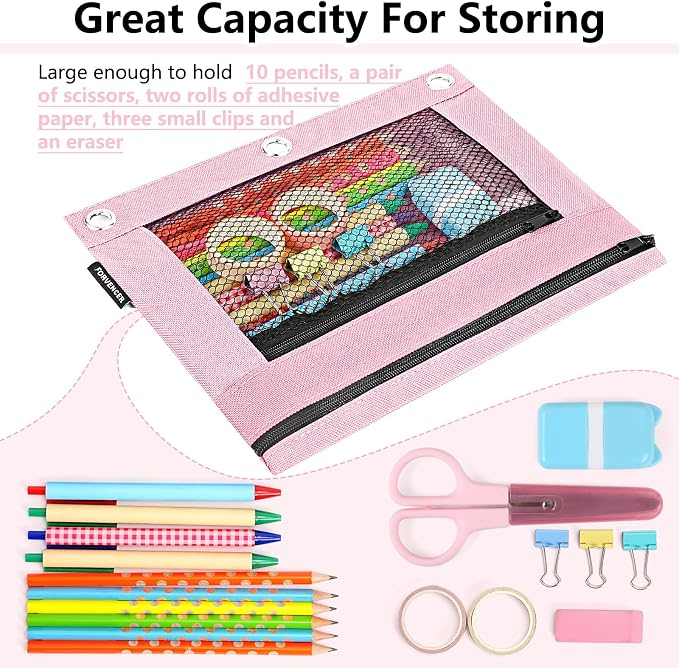 Forvencer Pencil Pouch for 3 Ring Binder, Large Pencil Case Pouch - Image 7
