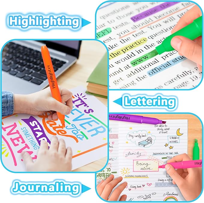 Duchong 240 Highlighters Bulk, Highlighters Assorted Colors for Adult Kids, Chisel Tip Dry-Quickly No Bleed Highlighter, Office Classroom Must Have, School Supplies for Teachers-DeskLoop Office