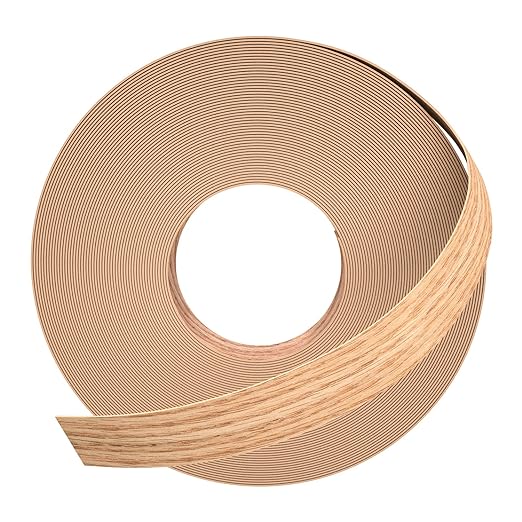 GSCIT Club Red Oak Edge Banding, 7/8 inch x 250ft roll of Veneer Plywood Edge Banding Preglued Flexible, Wood Tape Banding for Cabinet Repair-DeskLoop Office