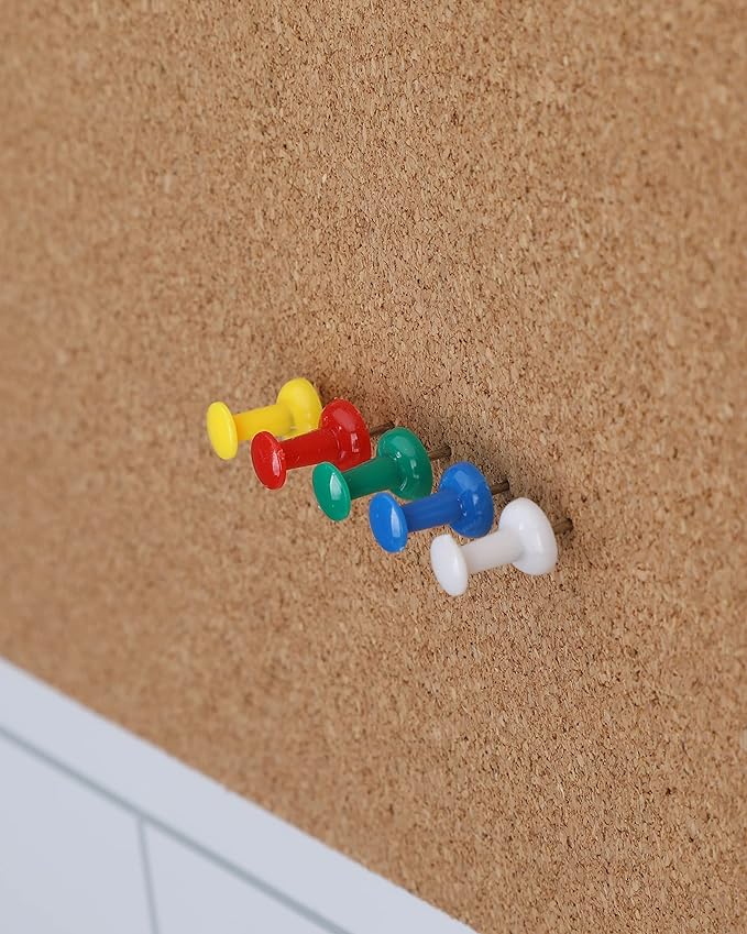 PAPERPAL 280 Assorted Color Push Pins for Cork Board, Colorful Thumb Tacks for Wall Hangings, Pushpins for Office School & Personal Use, Standard Size Push Pin Tacks-DeskLoop Office