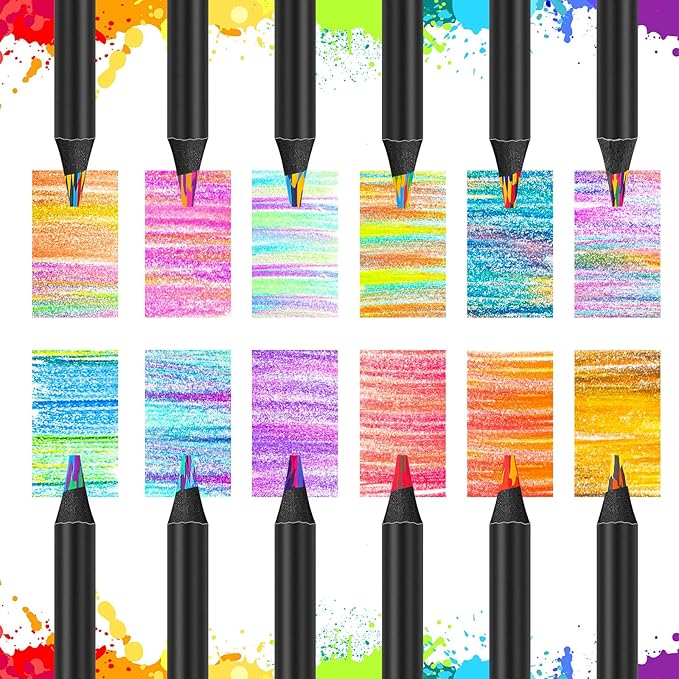 School Supplies for Teachers, 12 Color Rainbow Pencils Colored Pencils for Kid, Drawing School Supplies Fun Art Teen Girl Gifts Trendy Stuff, Art Supplies Stocking Stuffers for Kids-DeskLoop Office